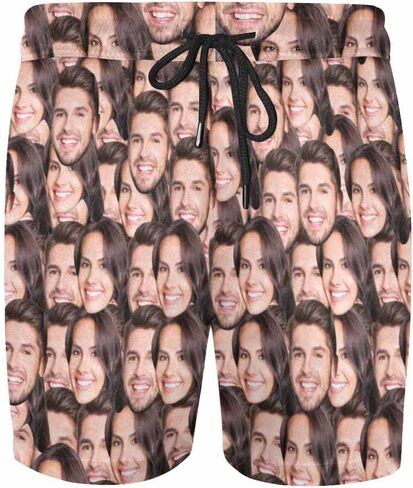 Custom Funny Swim Shorts with Faces Customized Gifts Mens Swim Trunks Wife Girlfriend Photos Beach Board Short for Me in Kuwait