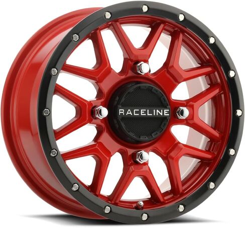 Raceline Krank Wheel-14x7-5+2 Offset-4/156 Black/Red Wheel with Aluminum (14 x 14. inches /1 x, 1 mm Offset) in Kuwait