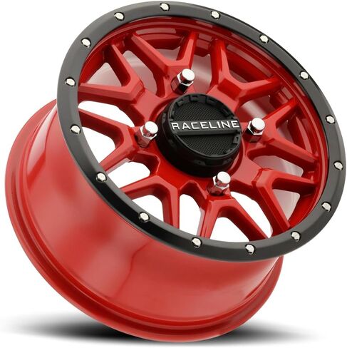 Raceline Krank Wheel-14x7-5+2 Offset-4/156 Black/Red Wheel with Aluminum (14 x 14. inches /1 x, 1 mm Offset) in Kuwait