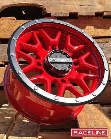 Raceline Krank Wheel-14x7-5+2 Offset-4/156 Black/Red Wheel with Aluminum (14 x 14. inches /1 x, 1 mm Offset) in Kuwait