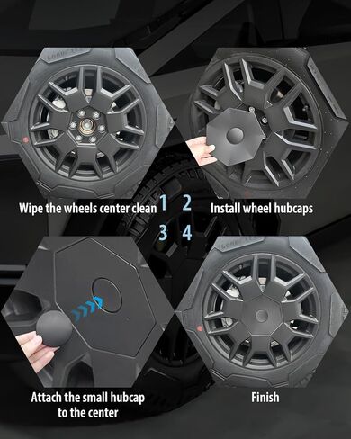 4 قطع من أغطية العجلات لـ Cybertruck ABS Tesla Cybertruck أغطية مركز العجلة مناسبة لملحقات Cybertruck 2023 2024 2025 Cybertruck|سهلة التركيب| |الغطاء الكامل||لا تسقط| in Kuwait