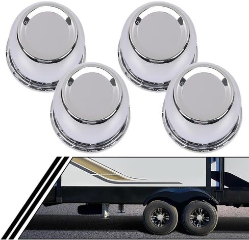 DOTCOM 4PCS Push Through Chrome Wheel Center Caps Fit 3.18" Rims Center Bore Dimensions Only (Will Not Fit on OEM Rims) in Saudi Arabia