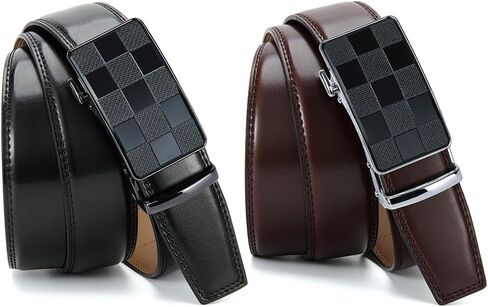 Mens Belt Men Dress and Casual with Ratchet Belt Adjustable Buckle，Trim to Fit in Saudi Arabia