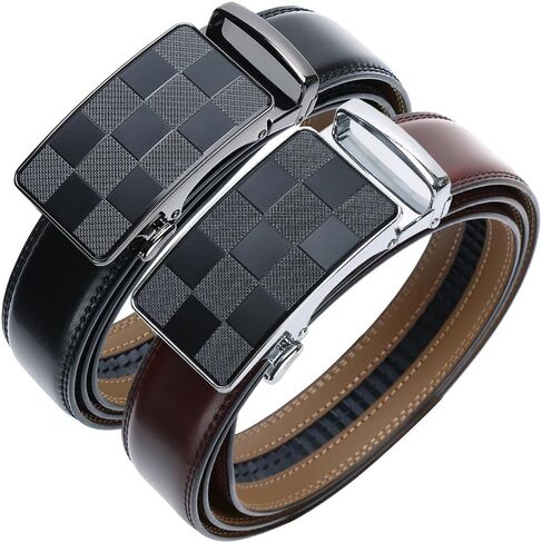 Mens Belt Men Dress and Casual with Ratchet Belt Adjustable Buckle，Trim to Fit in Saudi Arabia
