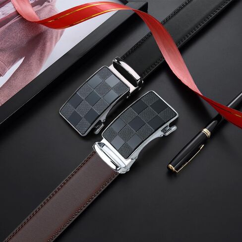 Mens Belt Men Dress and Casual with Ratchet Belt Adjustable Buckle，Trim to Fit in Saudi Arabia