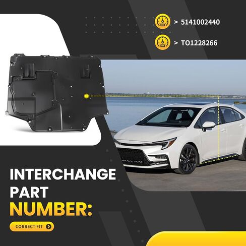 دروع رذاذ المحرك تحت الغطاء المركزي المتوافقة مع كورولا 2019-2023 5141002440 TO1228266 in Kuwait