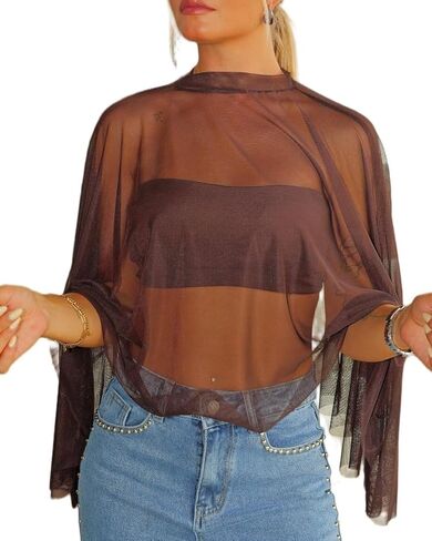 معطف نسائي من LILTWIST برأس مرتفع ومنخفض من الشيفون يلتف غطاء رأس شفاف متدفق وحفلات السهرة وحفلات الزفاف وحفلات الزفاف in Kuwait