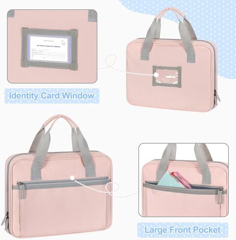 حافظة بسحاب مطورة من YARWO 2026 مع 3 أكياس لأقلام الرصاص، ومنظم ملفات صغير مع جيوب متعددة وأكمام مبطنة تناسب جهاز iPad مقاس 13 بوصة، وورق أوراق فضفاض، وبطاقة الاسم والقرطاسية للمدرسة، والمكتب، والعمل، وردي in Kuwait