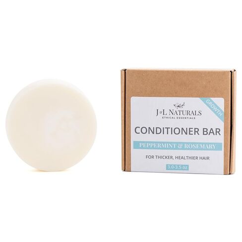 قالب بلسم صلب من جيه آند إل ناتشورالز | بلسم عميق للشعر للرجال + النساء | صنع في الولايات المتحدة | خالي من الكبريتات، خالي من البارابين، نباتي، طبيعي، لم يتم الإساءة إلى الحيوانات لتصنيعه (النمو (النعناع وإكليل الجبل)، قالب فردي) in Kuwait