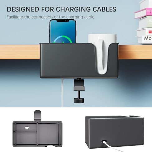 حامل أقلام مكتب 5 في 1 - مشبك على حامل سماعة الرأس أسفل المكتب - حامل سماعة رأس دوار قابل للفصل تخزين سطح المكتب in Kuwait