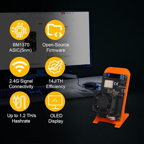 Bitaxe Gamma 601 Bitcoins Miner,Up to 1.2TH/s Solo Miner BM1370 Asic Chip 17W/TH BTC Low Noice Lottery Crypto Miner Machine Micro Home Use in Kuwait