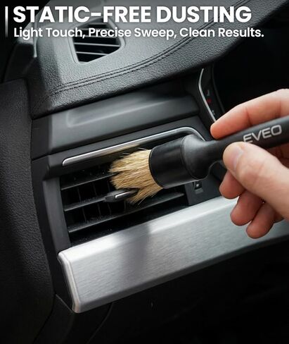 مجموعة فرش تفصيل السيارة من EVEO - (3 عبوات) طقم تفصيل السيارة من الداخل، طقم تفصيل السيارة من الداخل فرش تفصيل السيارة - فرشاة تنظيف السيارة، فرش تفصيل السيارة، أدوات تفصيل السيارة | شعر الخنزير الناعم in Kuwait