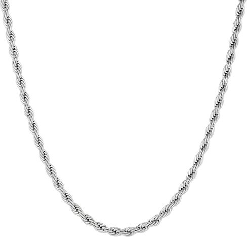 Metro Jewelry Stainless Steel Thin Curb Chain Necklace 4MM Wide for Men 22 to 30 Inch Long with Lobster Clasp in Saudi Arabia