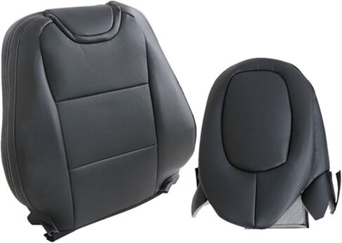 GXARTS Driver & Passenger Side Bottom & Top Lean Back Seat Covers & Headrest Cover Black Perforated Leather White Line Replacement Compatible with Chevrolet Camaro 2010 2011 2012 2013 2014 2015 in Saudi Arabia