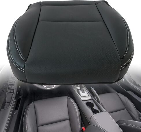 GXARTS Driver & Passenger Side Bottom & Top Lean Back Seat Covers & Headrest Cover Black Perforated Leather White Line Replacement Compatible with Chevrolet Camaro 2010 2011 2012 2013 2014 2015 in Saudi Arabia