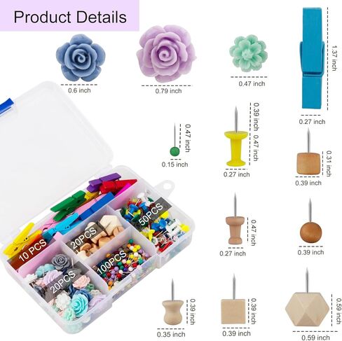 دبابيس دفع، lyroo 200 جهاز كمبيوتر شخصى زهرة الإبهام المسامير الخشب دبوس مجلس خريطة المسامير بمناسبة دبابيس ألوان متنوعة دفع دبوس كليب للوحة الفلين لطيف مكتب ديكور الملحقات للنساء مكتب اللوازم المعلم in Kuwait