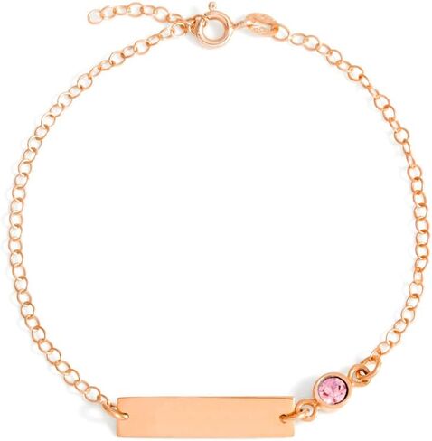 EVE'S ADDICTION Custom Engraved Rose Gold Tone Birthstone Name Bar Bracelet - Personalized Birthstone Bracelet for Women - Name Bracelet - Couple's Bracelet - Birthday Gift for Her - Gifts for Mom in Saudi Arabia