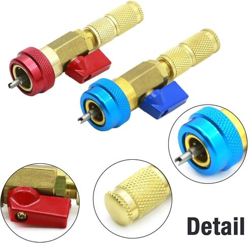 UOIENRT 37 قطعة R134A صمام مجموعة أدوات التثبيت السريعة المزيل، ارتفاع منخفض الضغط صمام التيار المتردد أداة إزالة الأساسية لنظام تكييف الهواء التبريد R12 R134a in Saudi Arabia