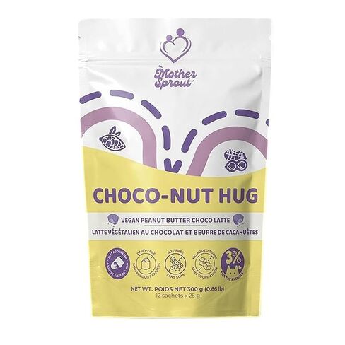 Mother Sprout Choco-Nut Hug – Vegan Lactation Drink Mix (Peanut Butter Choco Latte Flavor) for Breastfeeding, Support Breast Milk Supply, 12 Servings in Saudi Arabia
