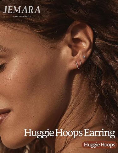 Gold Earrings Minimalist 14K Gold Plated Huggie Hoop Earrings Set Hypoallergenic 925 Silver Cartilage Sleepers Huggie Silver Earrings for Women in Saudi Arabia