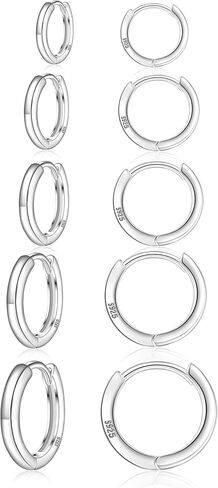 Gold Earrings Minimalist 14K Gold Plated Huggie Hoop Earrings Set Hypoallergenic 925 Silver Cartilage Sleepers Huggie Silver Earrings for Women in Saudi Arabia