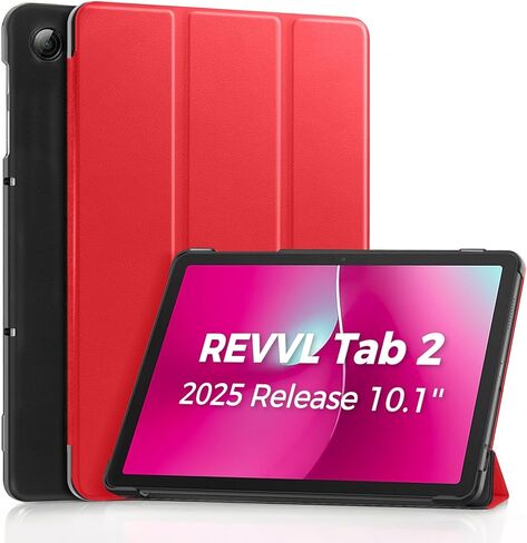 ProCase Slim Case for T-Mobile REVVL Tab 2 (2025 Release, 10.1"), Stand Hard Shell Cover, Foldable PU Leather Tablet Case -Black in Saudi Arabia