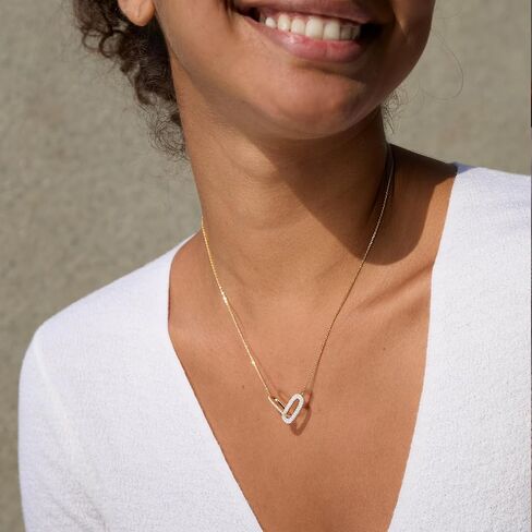 STORYJEWELLERY قلادة معدنية مختلطة، قلادة بلونين للنساء، قلادات متشابكة، مجوهرات مطلية بالفضة والذهب in Saudi Arabia
