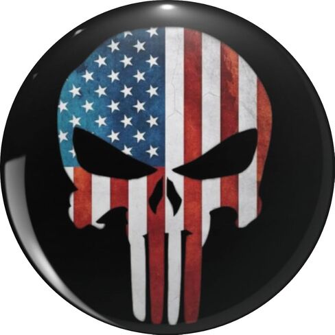 Punisher Skull American Flag Patriotic Military Tactical Design Pin Lapel Pin Brooch Steel Pins Badge 0.75" in Saudi Arabia