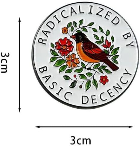 مجموعة من دبابيس المينا الراديكالية بواسطة Basic Decency - تصميم ملهم للطيور والزهور | هدية مدروسة للمدافعين عن العدالة الاجتماعية والحياة الأخلاقية in Kuwait