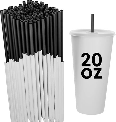 Disposable Plastic Drinking Straws - Individually Paper Wrapped (Clear, 500) in Kuwait