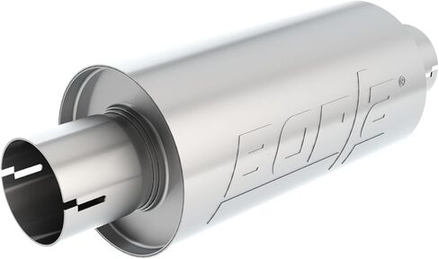 BORLA 400497 Specialty Muffler - S-Type - 2.5" Center Inlet/ 2.5" Center Outlet 5" Round x 10" Long Body 15" Overall Length. Universal Part. Reversible Design. Notched Necks. in Saudi Arabia