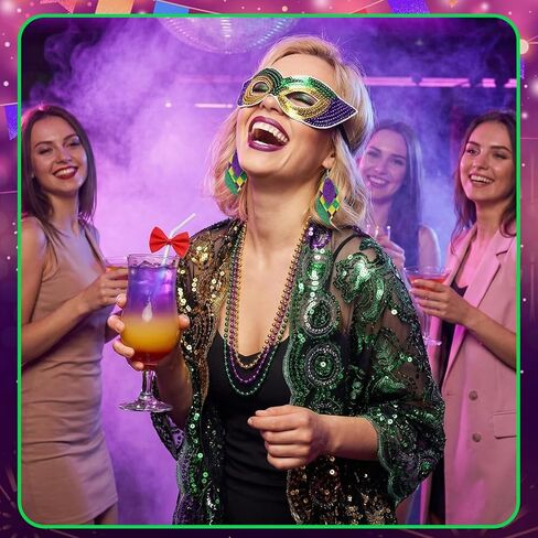 jatebi 7 قطع أزياء كرنفال الزي للنساء تشمل شال وشاح الريش عقال تتدلى الأقراط قناع العين الخرزة القلائد لحفلة كوكتيل الكنيسة ديسكو in Saudi Arabia