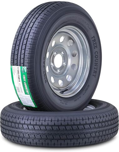 Free Country Trailer Tire Wheel Assembly ST205/75R15 8-Ply D 107N 5 Lug on 4.5" PCD Galvanized Mod Rim,SET 2 in Saudi Arabia