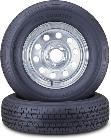 Free Country Trailer Tire Wheel Assembly ST205/75R15 8-Ply D 107N 5 Lug on 4.5" PCD Galvanized Mod Rim,SET 2 in Saudi Arabia