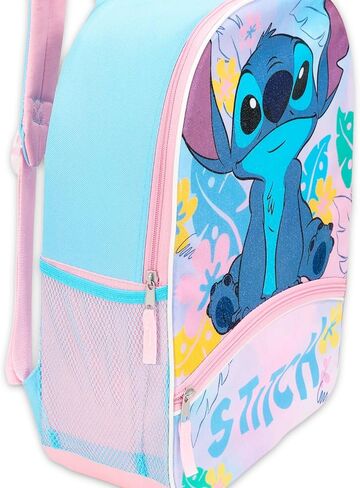 Disney Stitch Backpack for Girls Set - Bundle with 16" Backpack, Water Bottle, Stickers, More | Stitch School Bag for Kids, Girls in Saudi Arabia
