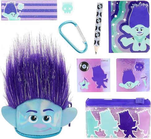 حقيبة ظهر REAL LITTLES Trolls Band Together مع 6 مفاجآت قرطاسية صغيرة بالداخل! 4 قطع للجمع - بوبي، برانش، فيفا، ساتان وشانيل - قد تختلف الأنماط in Kuwait