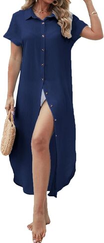 بدلة سباحة نسائية من Halife طويلة ماكسي بأزرار سفلية للصيف بيكيني للشاطئ، فستان تغطية in Kuwait