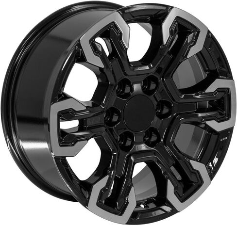إطارات OE Wheels CV65 مقاس 18 بوصة تناسب Silverado 1500 ZR2 Style 6x139.7 18x8.5 أسود لامع - هولاندر 14089 (1) in Saudi Arabia