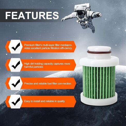 6D8-WS24A-00-00 Primary Fuel Filter Element Compatible with Yamaha Marine Outboard 30hp-115hp F40A F50/T50 F60/T60 F70 F90 F115 2006 & Later Replacement for 18-79799 (2PCS) in Saudi Arabia