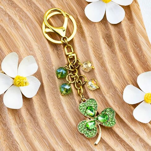 St Patricks Day Accessories Irish Gifts For Women Clover Keychain Glitter Charms Irish Jewelry For Women Green Good Luck Charms Accessories St. Patrick Day Party Favor in Saudi Arabia