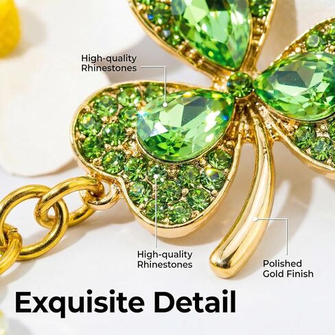 St Patricks Day Accessories Irish Gifts For Women Clover Keychain Glitter Charms Irish Jewelry For Women Green Good Luck Charms Accessories St. Patrick Day Party Favor in Saudi Arabia