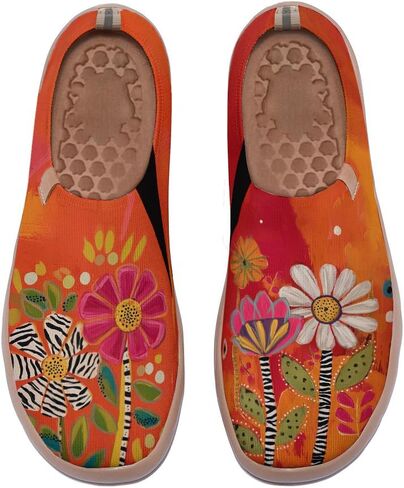 Women's Floral Art Slip On Loafers Breathable Kintted Walking Sneakers Machine Washable Quicky Dry Summer Shoes in Saudi Arabia