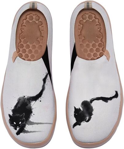 Women's Flats Canvas Lightweight Loafers Slip Ons Walking Casual Art Painted Travel Holiday Shoes in Saudi Arabia