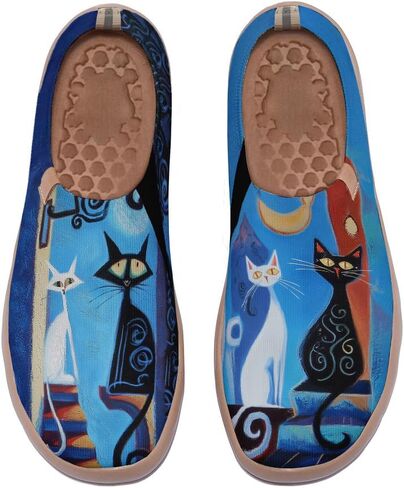 Women's Flats Canvas Lightweight Loafers Slip Ons Walking Casual Art Painted Travel Holiday Shoes in Saudi Arabia