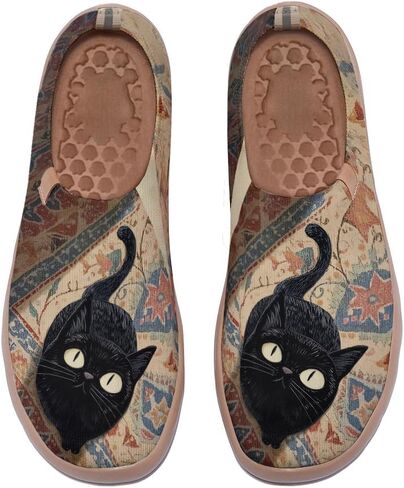 Women's Flats Canvas Lightweight Loafers Slip Ons Walking Casual Art Painted Travel Holiday Shoes in Saudi Arabia