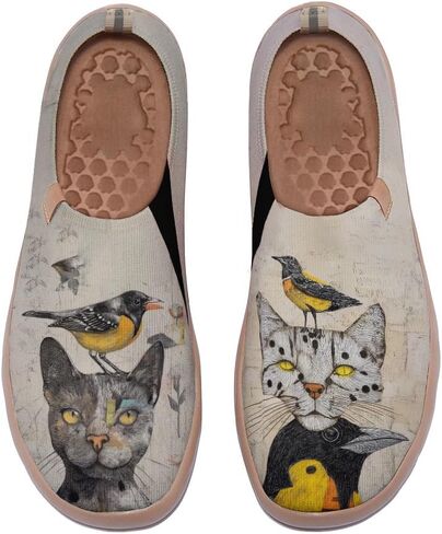 Women's Flats Canvas Lightweight Loafers Slip Ons Walking Casual Art Painted Travel Holiday Shoes in Saudi Arabia