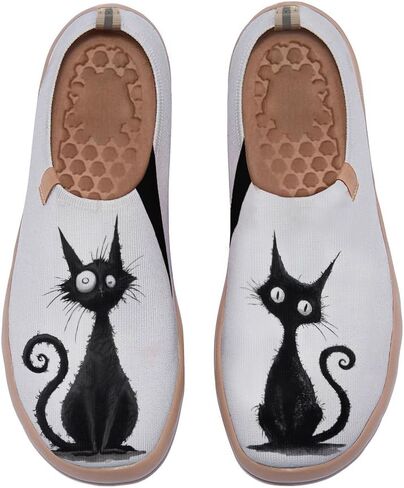 Women's Flats Canvas Lightweight Loafers Slip Ons Walking Casual Art Painted Travel Holiday Shoes in Saudi Arabia