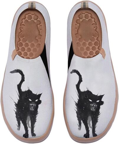 Women's Flats Canvas Lightweight Loafers Slip Ons Walking Casual Art Painted Travel Holiday Shoes in Saudi Arabia