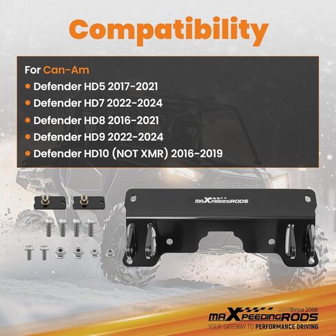 maXpeedingrods Winch Plow Mount for Can Am Defender HD5 HD7 HD8 HD9 HD10 (NOT XMR) 2016-2024 in Saudi Arabia