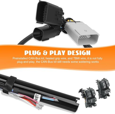 14" Rise Pre-Wired Ape Hangers Handlebars 1 1/4" Fat 1" Clamp Meathook Monkey Bar for Harley Touring 2008-2013 Harley Street Glide FLHX Electra Glide Standard FLHT Ultra Limited FLHTK in Kuwait